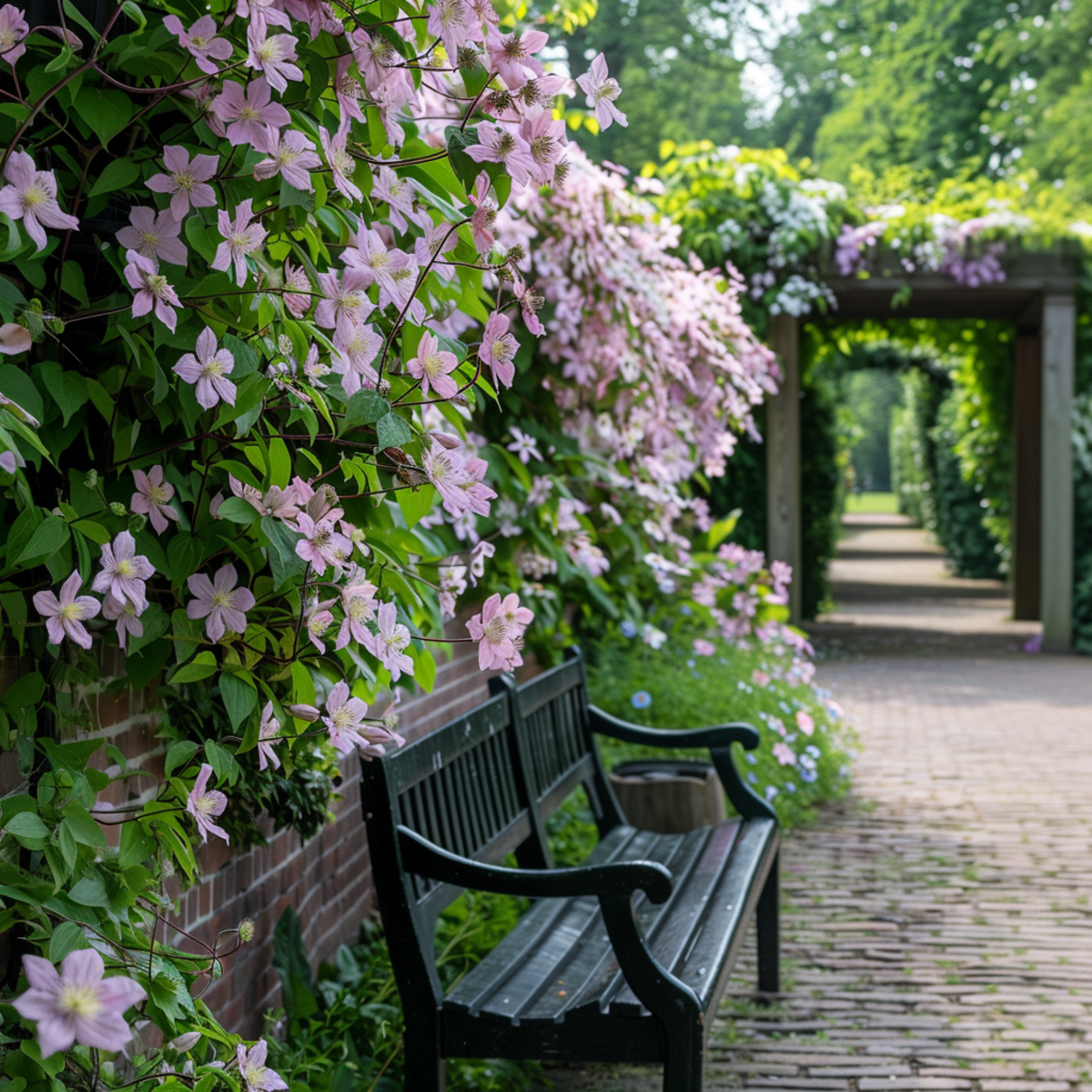 Clématite - Set de 2 - Clematis montana 'Fragrant Spring' - H60-70cm - ⌀15cm