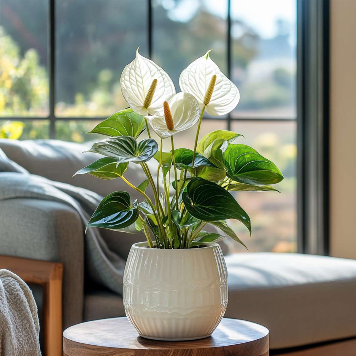 Langue de feu - Anthurium 'Alpine White' - Hauteur 40-55cm - ø14cm