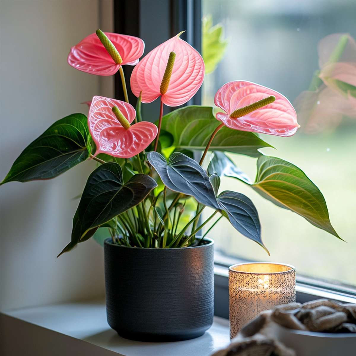 Langue de feu - Anthurium 'Colorado Pink' - Hauteur 40-55cm - ø14cm