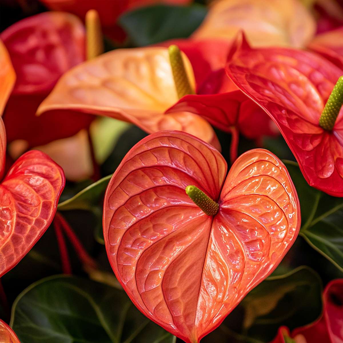 Langue de feu - Anthurium 'Madural Orange' - Hauteur 55-70cm - ø17cm