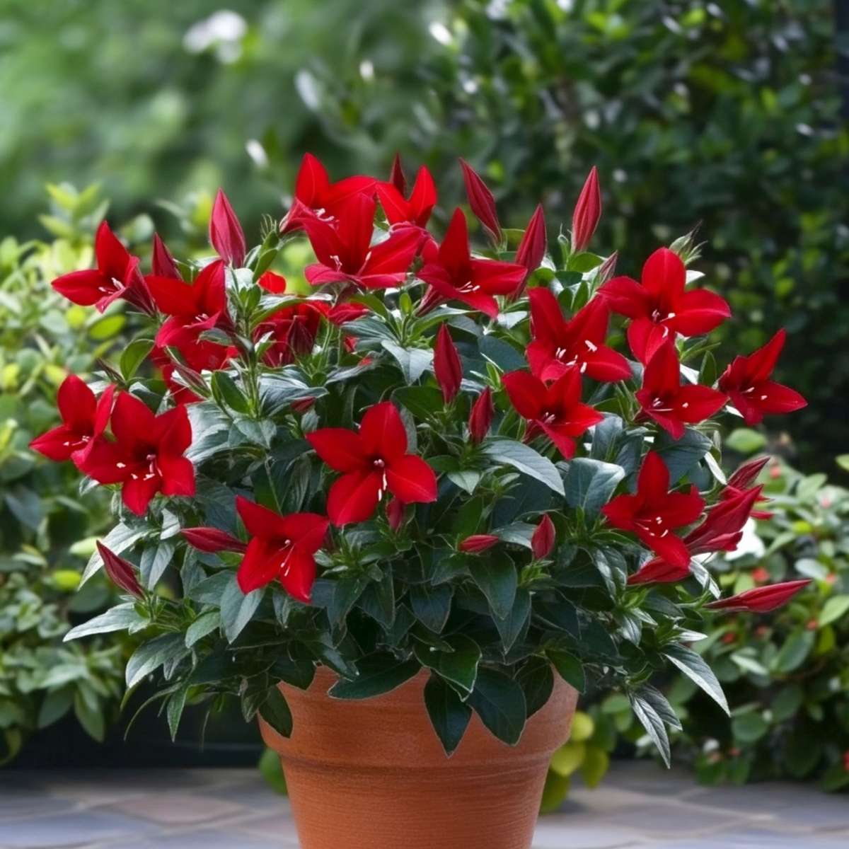 Rocktrumpet - Mandeville 'Rio Deep Red' - Height 60-70cm - ⌀17cm