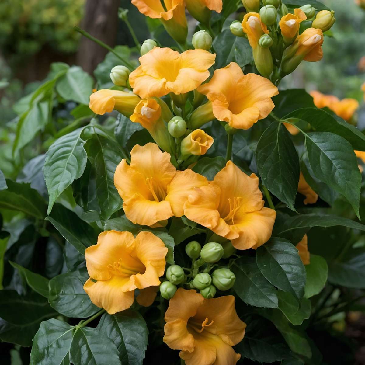 Bignone à trompettes - Campis radicans 'Flava' - Hauteur 110-120cm - ⌀17cm