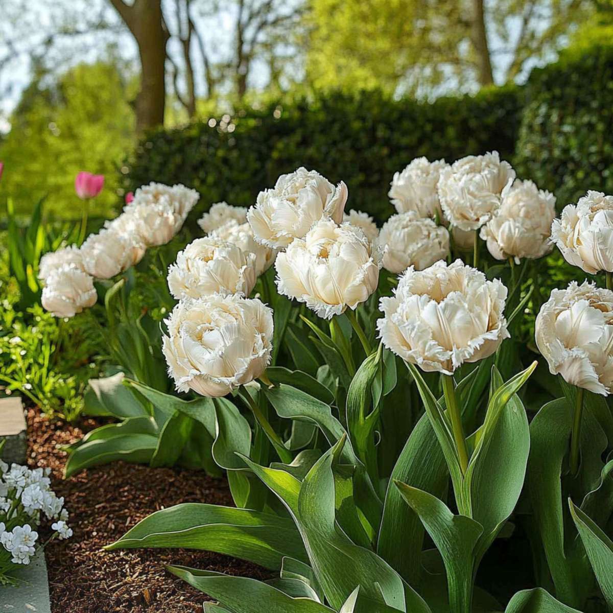 Tulipe - Set de 20 - Tulipa 'Snow Crystal' - Bulbes à fleurs - Blanc