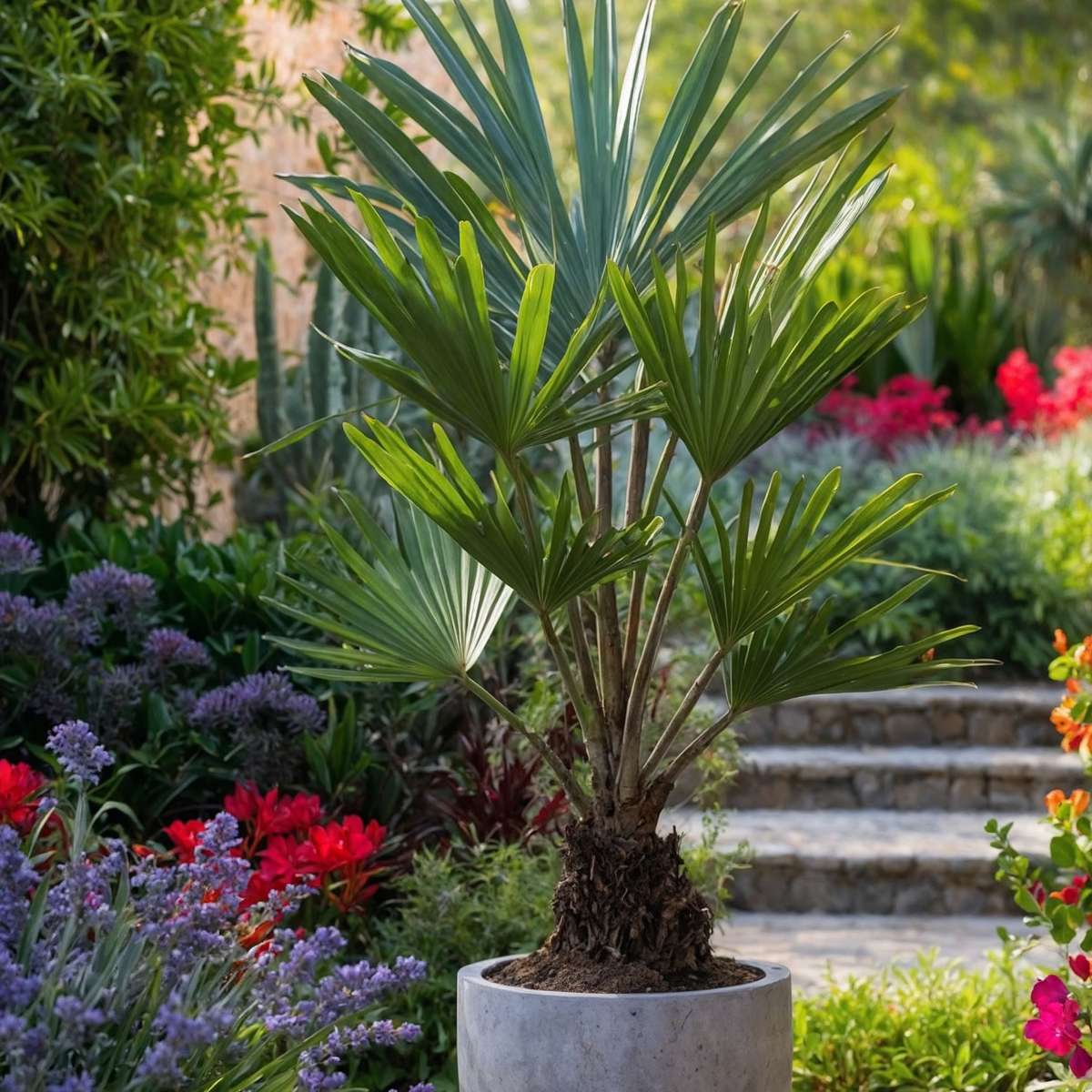 Palmier de Chine - Trachycarpus Fortunei - Hauteur 65-75cm - ⌀21cm - TD Plantz