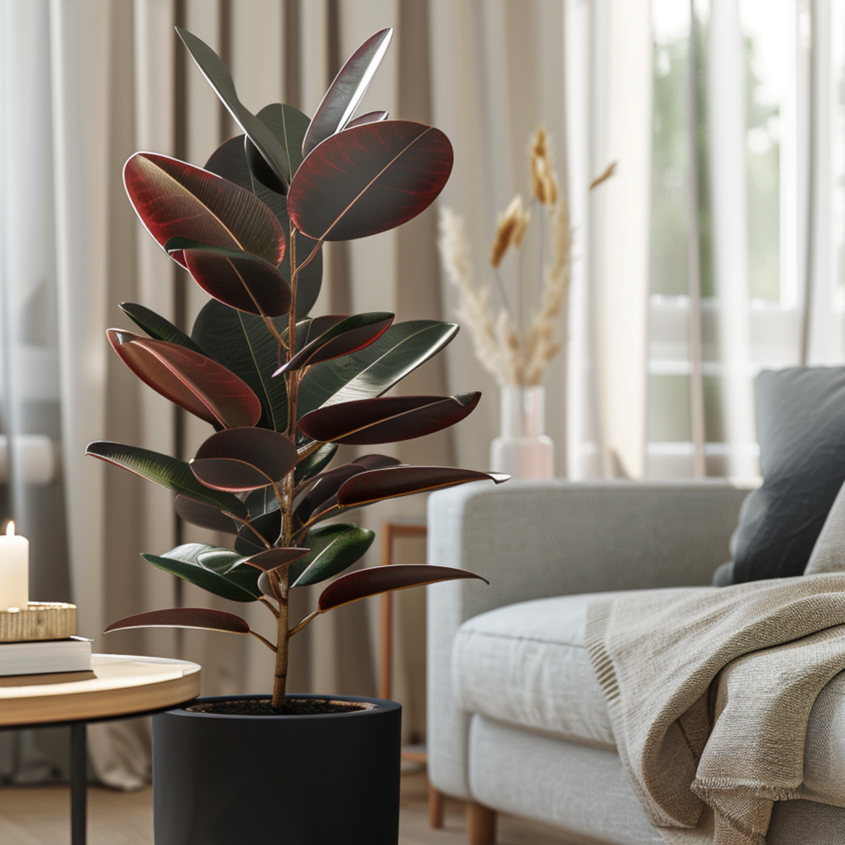 Rubber Plant - Ficus Elastica 'Abidjan' - Height 75-100cm - ⌀24cm