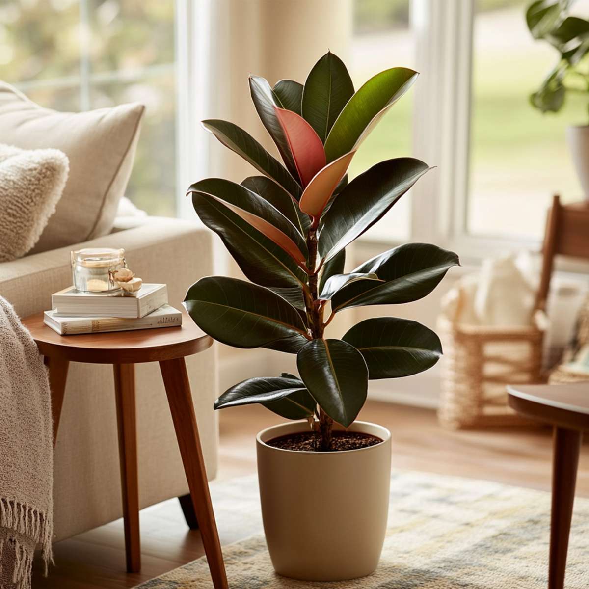 Rubber Plant - Ficus Elastica 'Abidjan' - Height 75-100cm - ⌀24cm