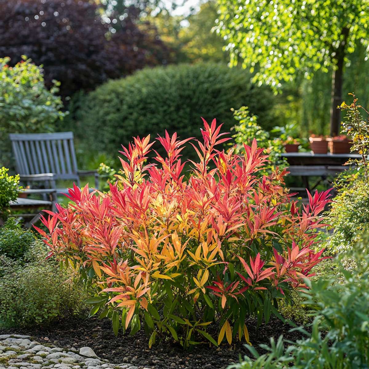 Andromède du Japon - Set de 2 - Pieris 'Forest Flame' - Hauteur 25-40cm - ⌀17cm