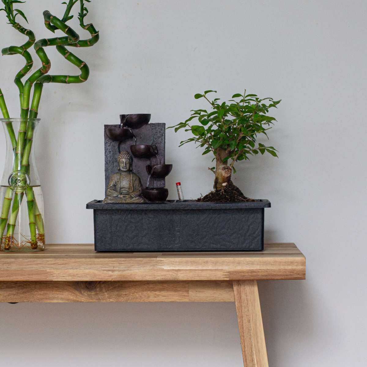 Waterval Buddha - Bonsai - Height 25-35cm - ⌀29cm