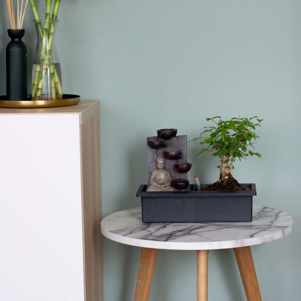 Waterval Buddha - Bonsai - Height 25-35cm - ⌀29cm