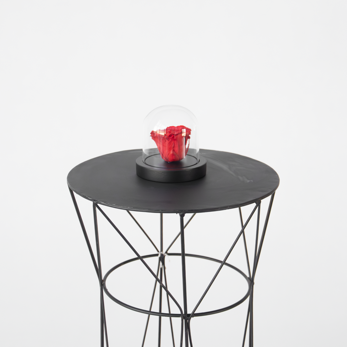 Rose rouge préservée sous cloche en verre - Véritable rose - Cadeau de luxe