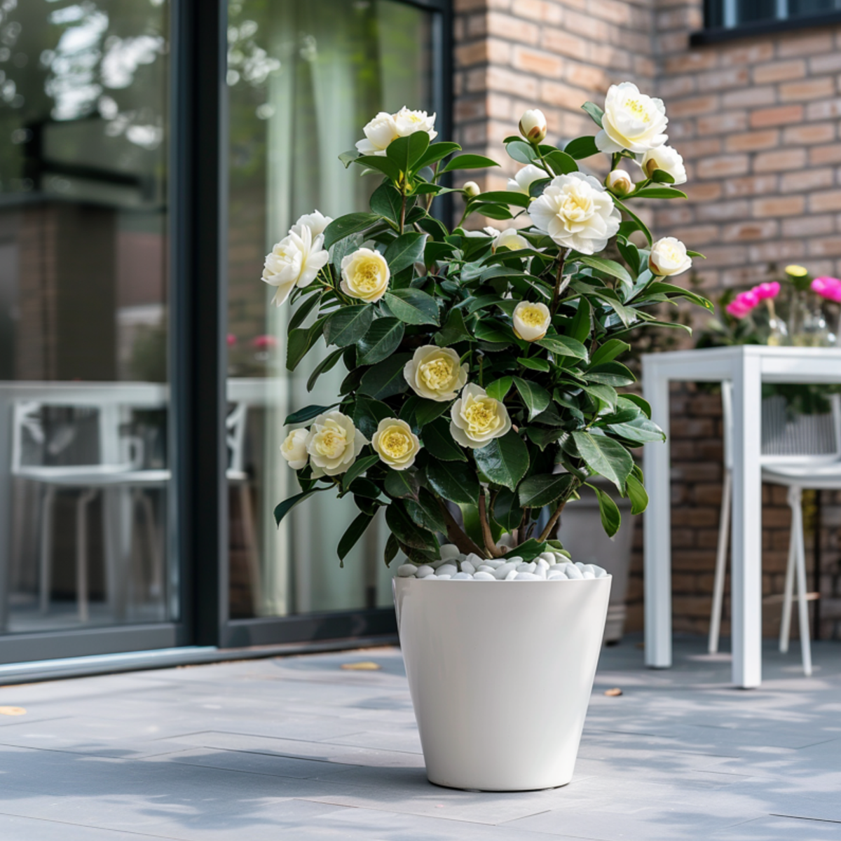 Camélia - Set de 2 - Camellia japonica 'Brush Field' - Hauteur 50-60cm - ⌀15cm