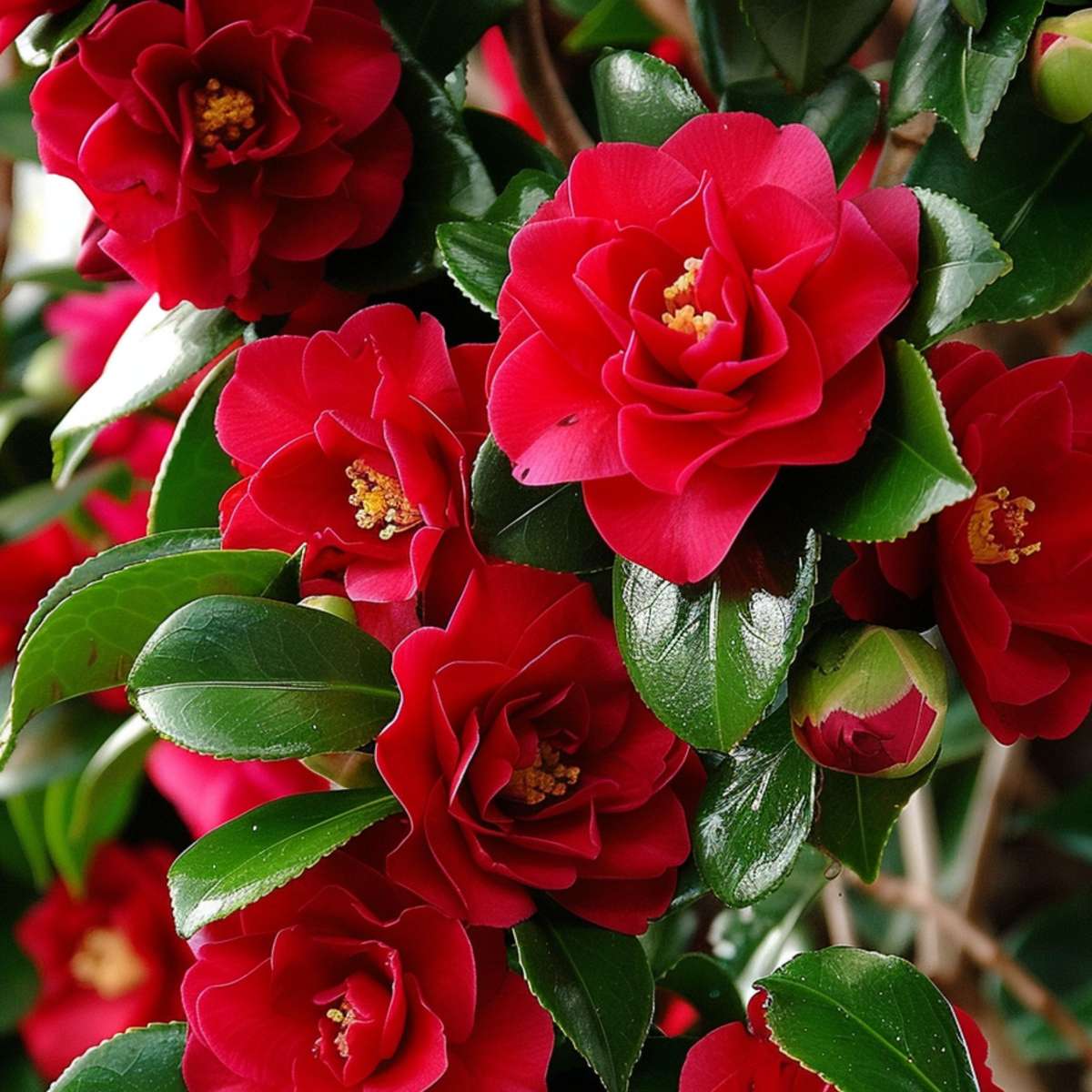 Camélia - Set de 2 - Camellia japonica 'Lady Campbell' - Hauteur 50-60cm - ⌀15cm
