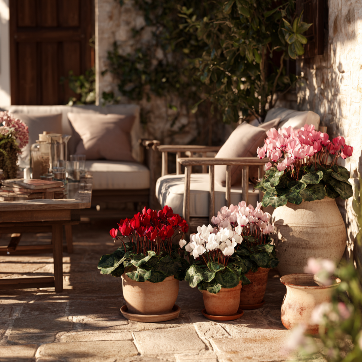 Cyclamen de Perse - Set de 6 - Cyclamen persicum - Hauteur 10-20cm - ⌀9cm