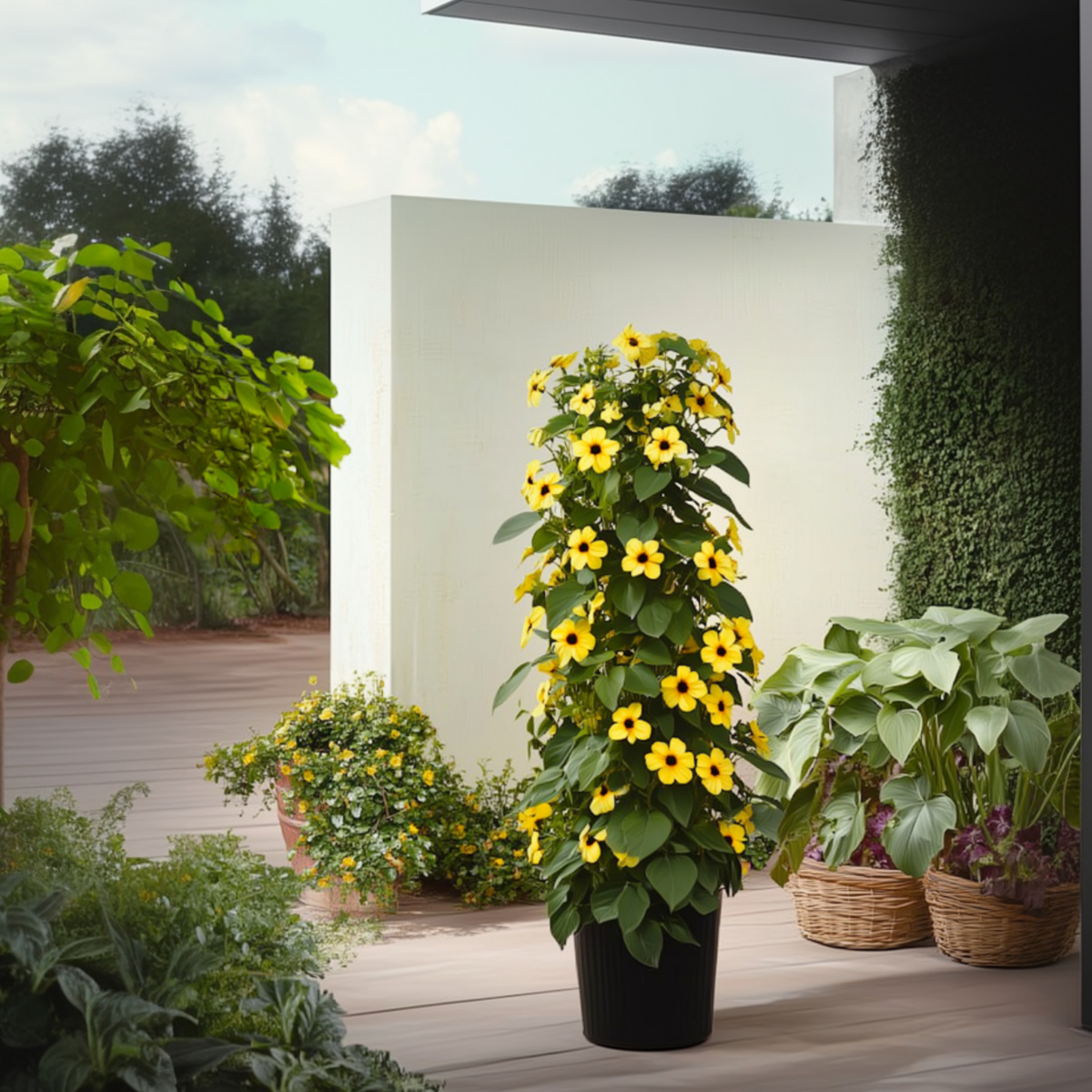 Suzanne aux yeux noirs - Set de 3 - Thunbergia alata - Hauteur 25-40cm - ⌀9cm