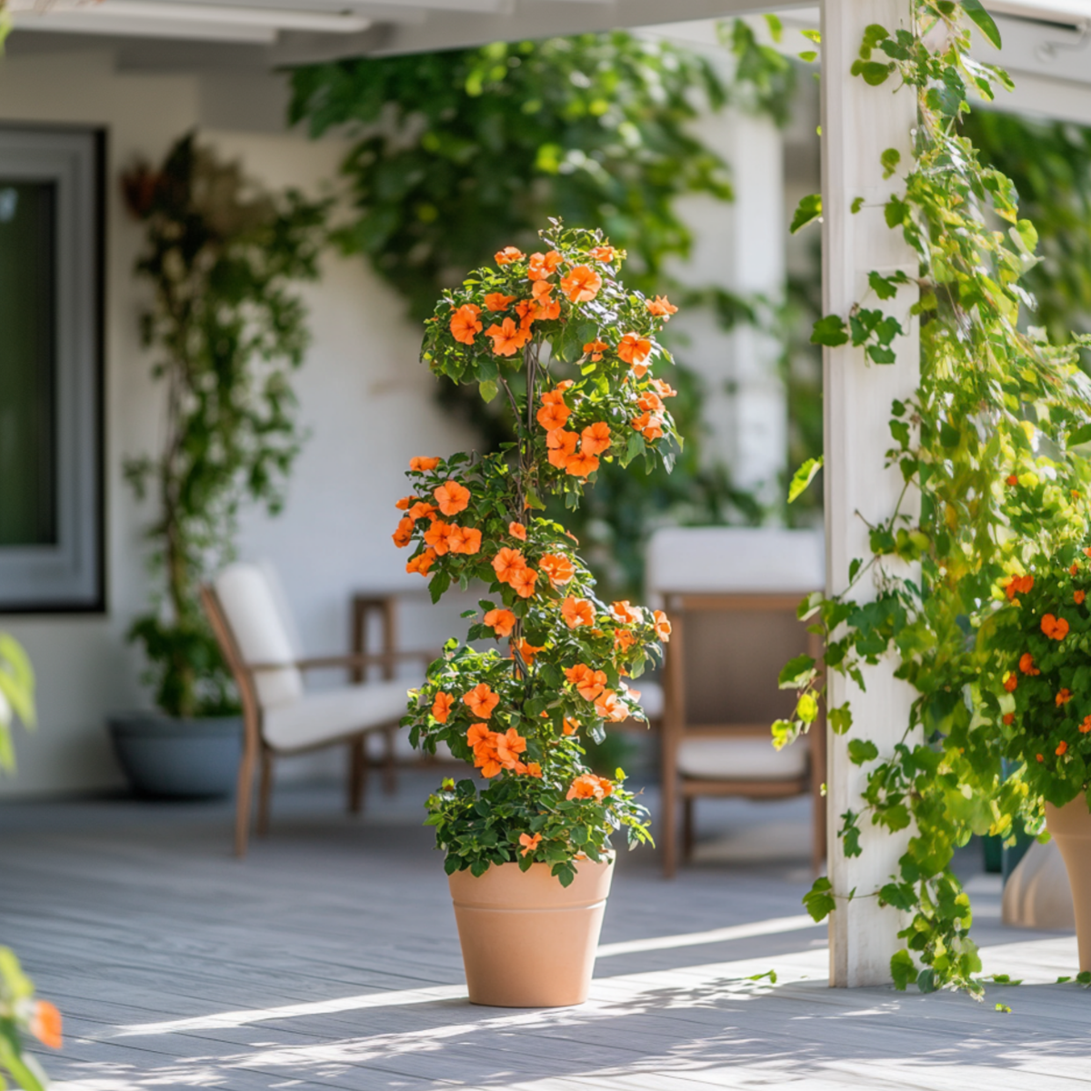 Suzanne aux yeux noirs - Set de 3 - Thunbergia alata - Hauteur 25-40cm - ⌀9cm