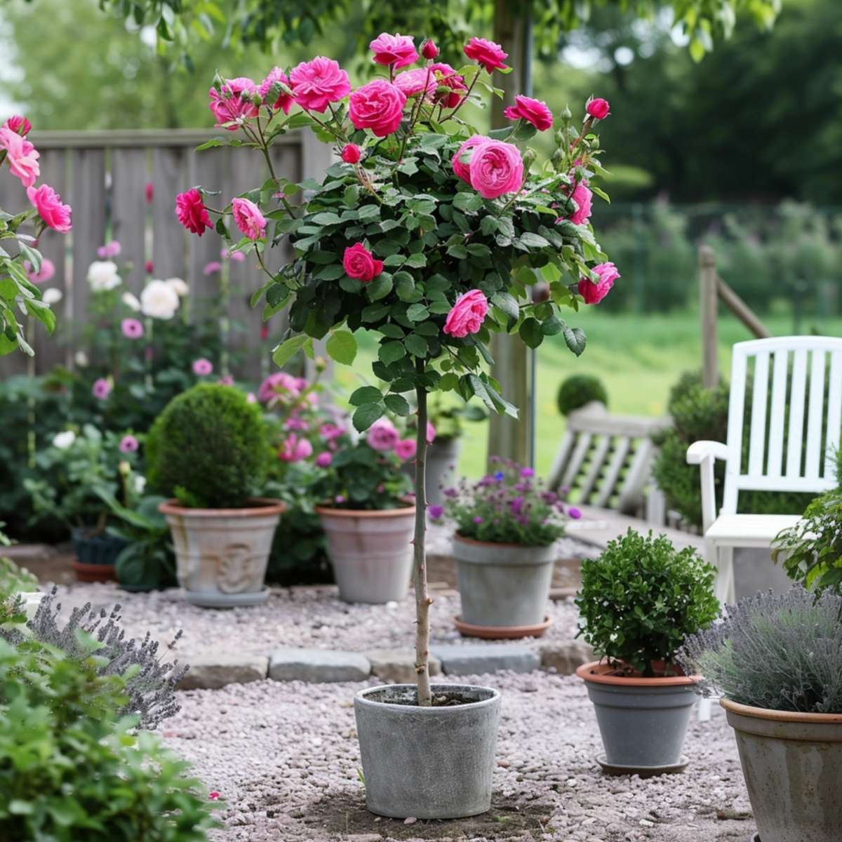 Rosier sur tige - Set de 2 - Rosa palace 'Topkapi' - Hauteur 80-100cm - ⌀19cm