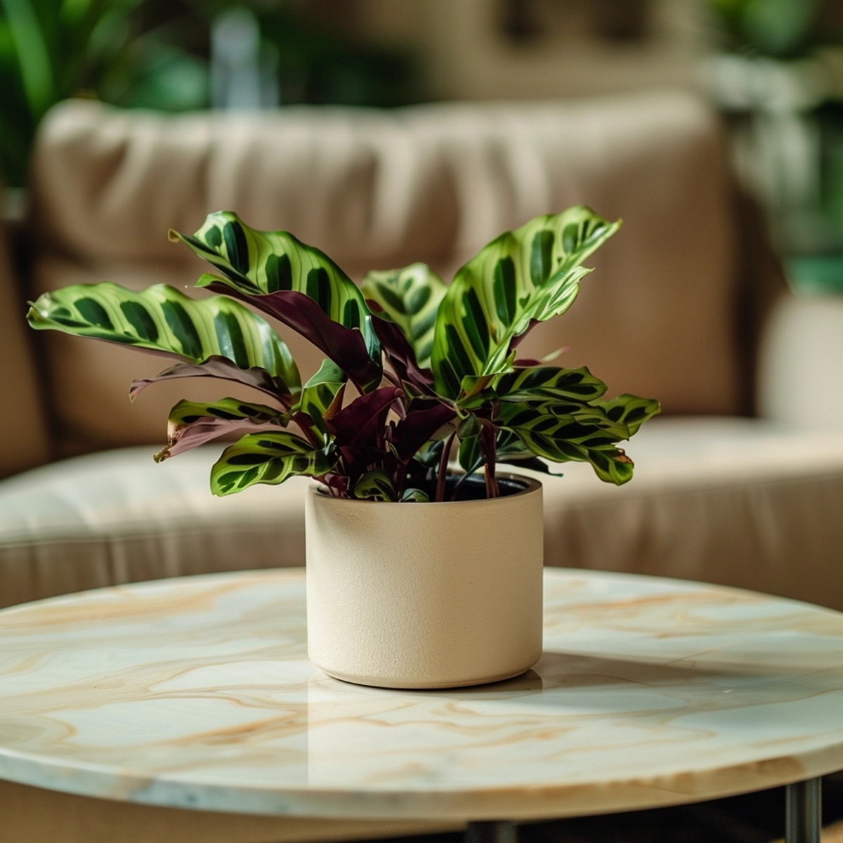 Calathea ornata - Set de 2 - Goeppertia insignis - Hauteur 30-40cm - ⌀12cm