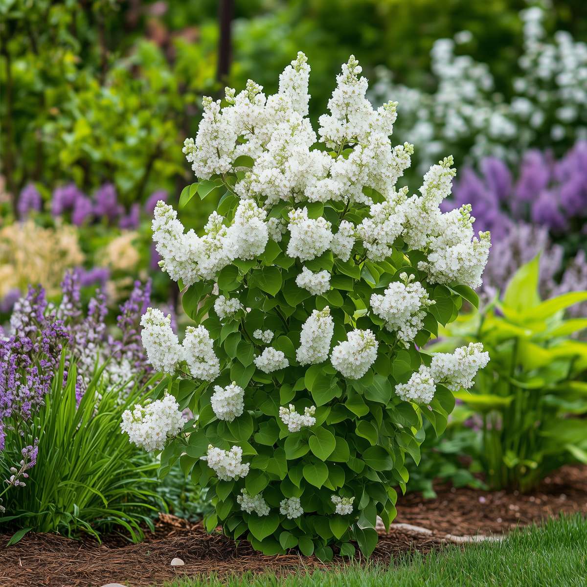 Lilas commun - Set de 2 - Syringa vulgaris 'Mme Lemoine' - H25-40cm - ⌀17cm