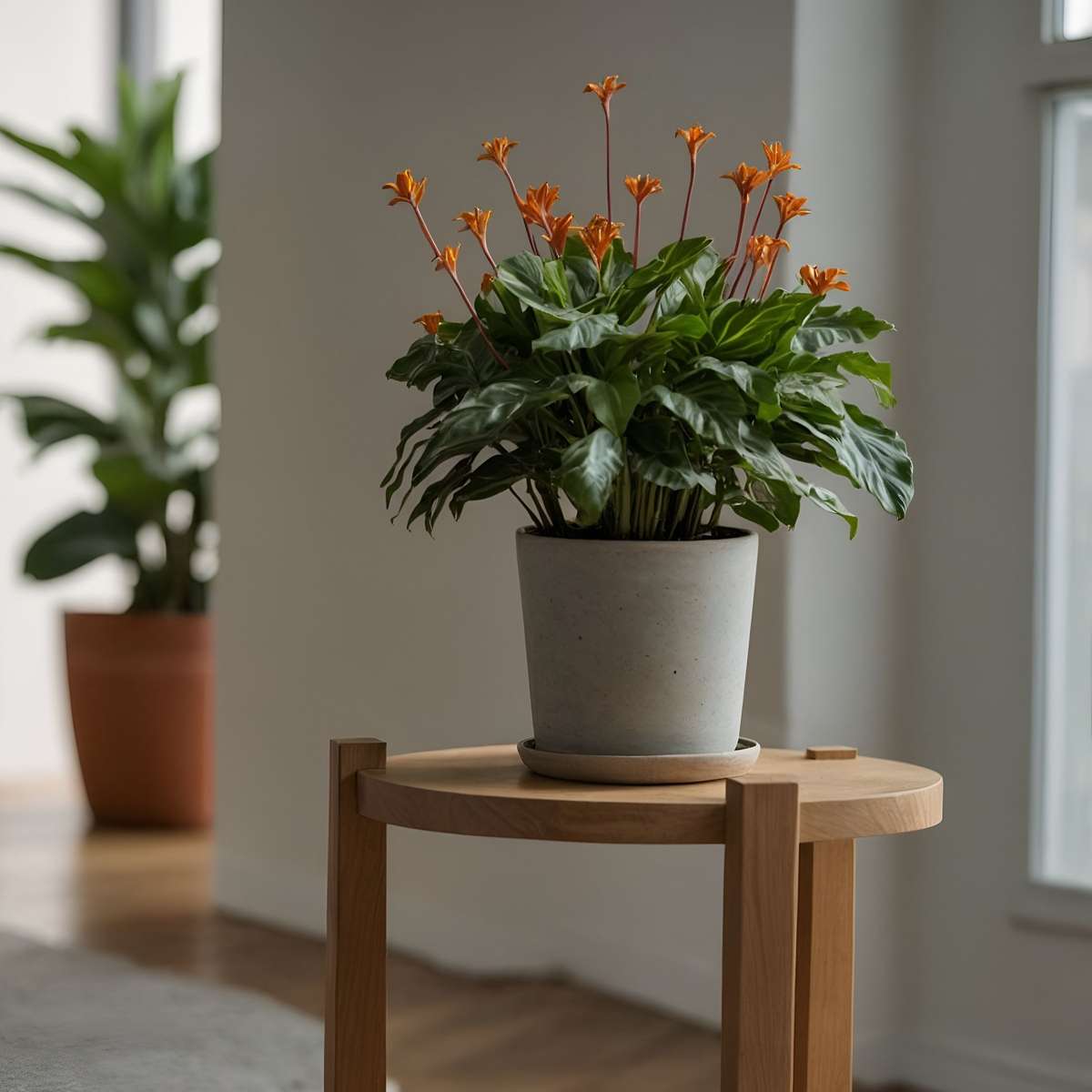 Calathée - Set de 2 - Calathea crocata 'Tassmania' - Hauteur 40-50cm - ⌀14cm