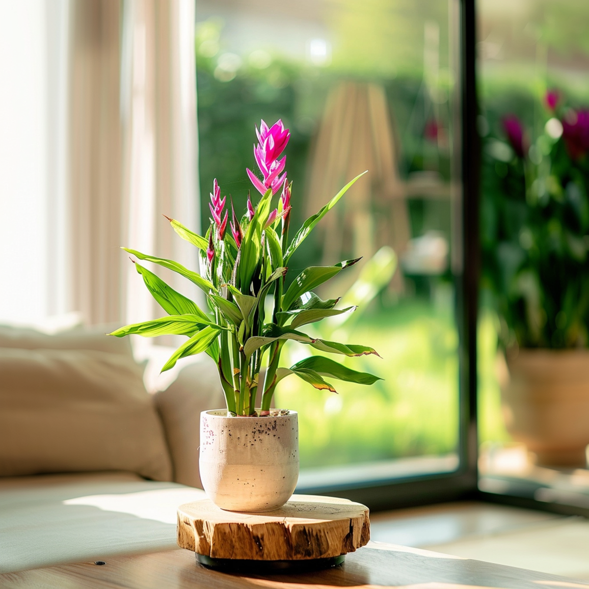 Plante Tropicale - Set de 4 - Curcuma 'Siam Splash' - Hauteur 40-60cm - ⌀13cm