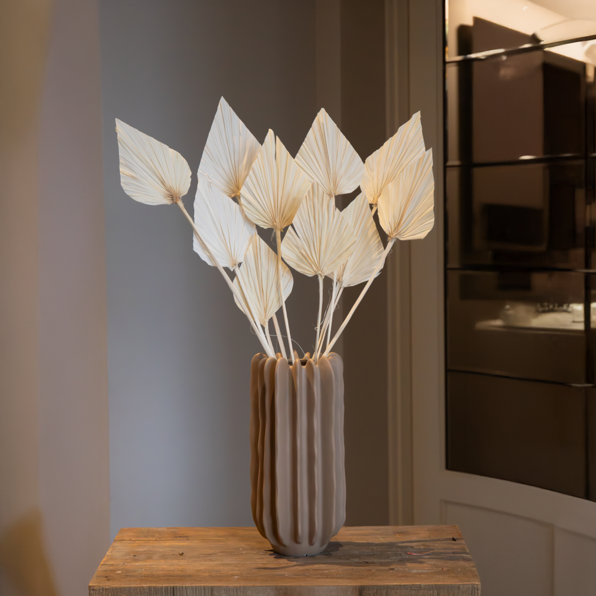Dried flowers - 10 pcs. - Bouquet 'Palmspear Bleached White' - Dryflowers