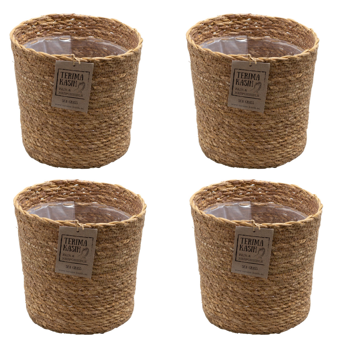Panier 'Gaby Naturel' - Lot de 4 - Pour plantes avec un pot de 12 cm