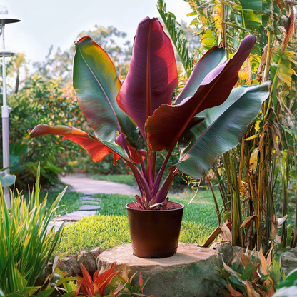 Red banana plant - Set of 2 - Ensete ventricosum - Height 55-70cm - ⌀21cm