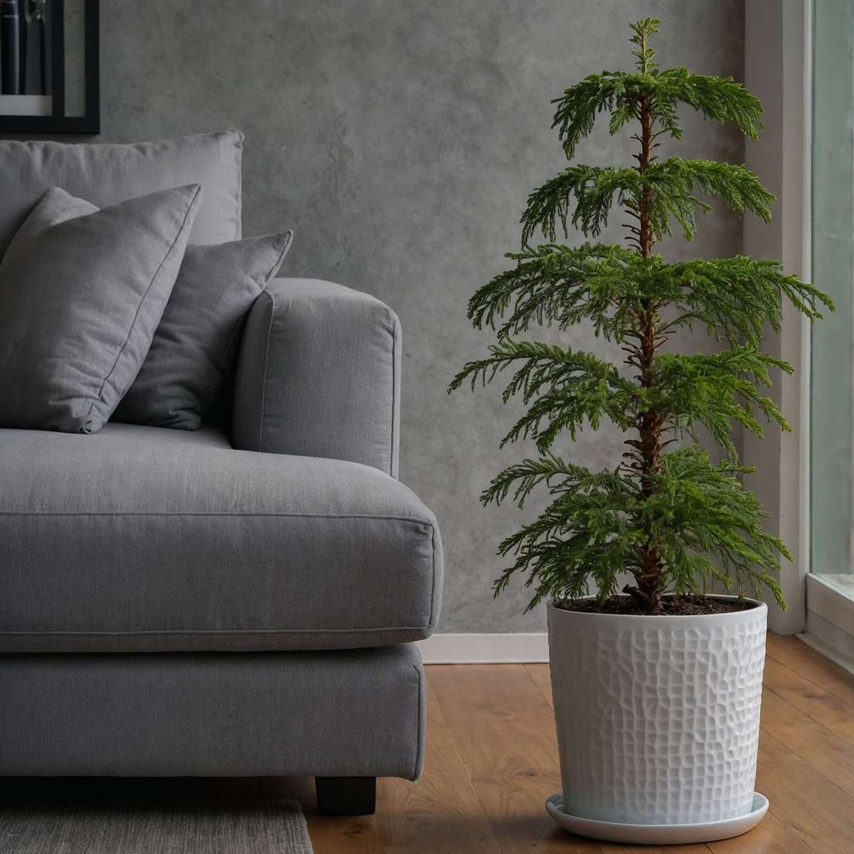 Pin de Norfolk - Set de 2 - Araucaria heterophylla - Hauteur 45-55cm - ⌀14cm