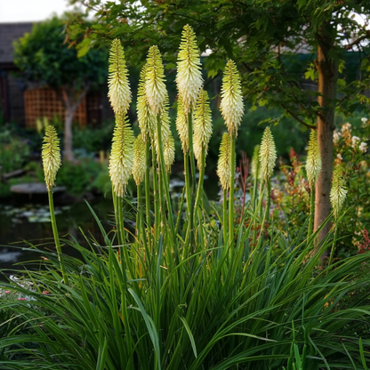Tison de Satan - Set de 3 - Tritoma Kniphofia 'Ice Queen' - Rhizomes - Blanc