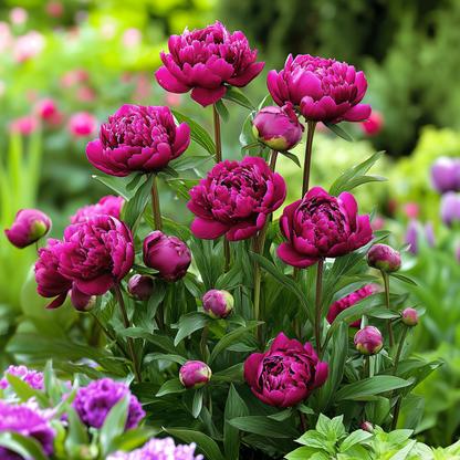 Pivoine - Set de 2 - Paeonia 'Karl Rosenfield' - Rhizomes - Rose - TD Plantz