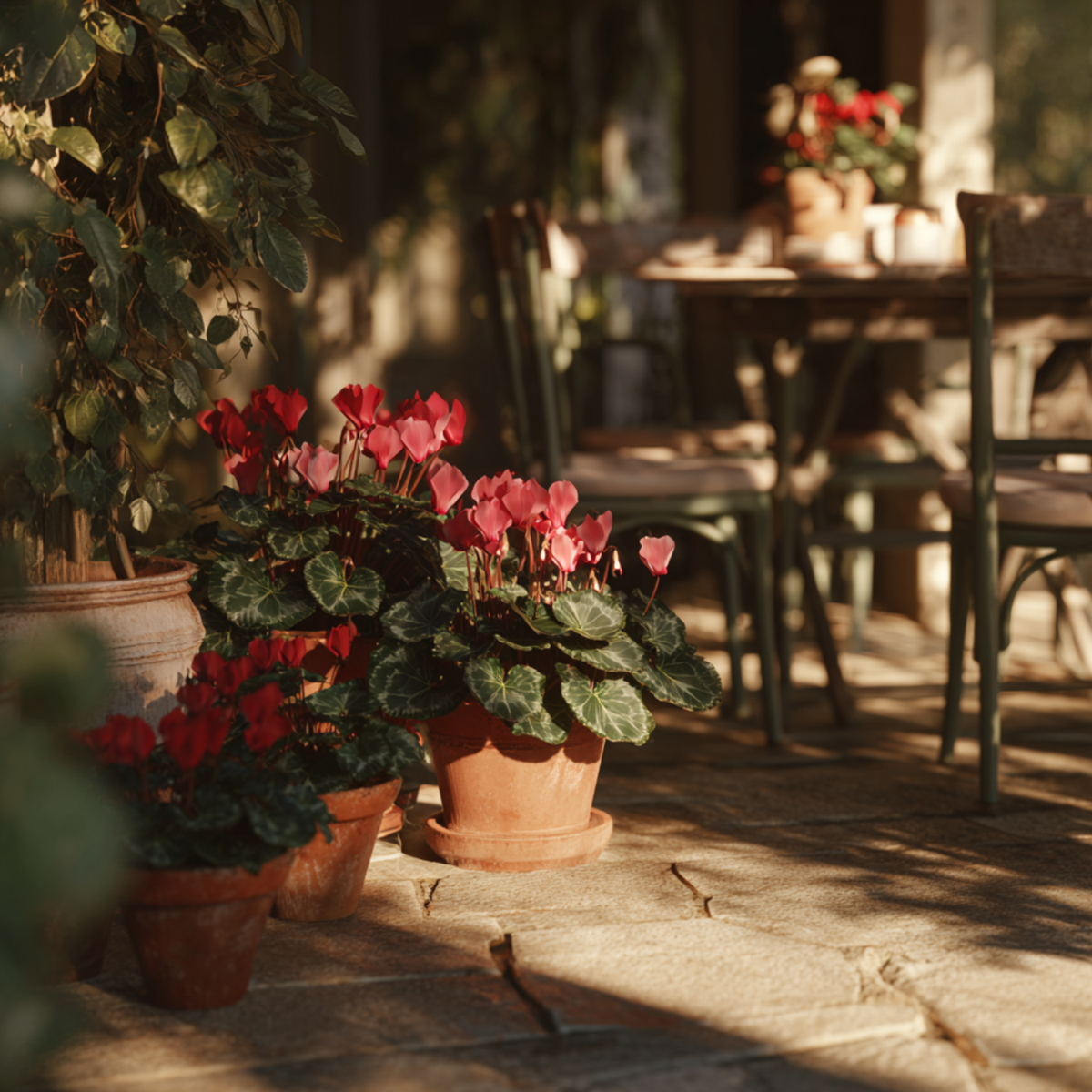 Cyclamen de Perse - Set de 3 - Cyclamen 'Winfall Scarlet' - H10-20cm - ⌀9cm