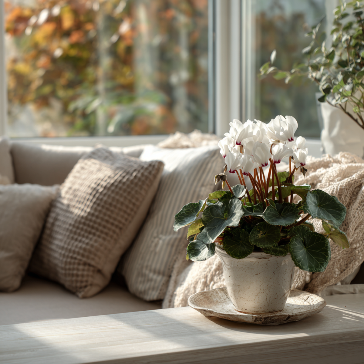 Cyclamen de Perse - Set de 3 - Cyclamen 'Metis White' - Hauteur 10-20cm - ⌀9cm