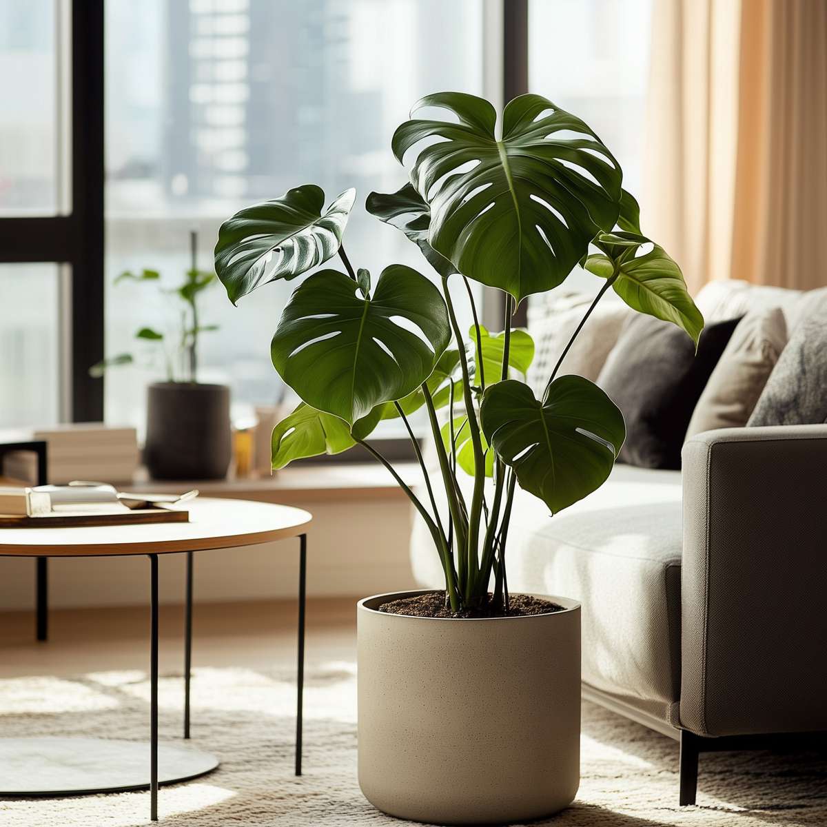 Swiss Cheese Plant - 2 pcs. - Monstera deliciosa - Height 70-80cm - ⌀21cm