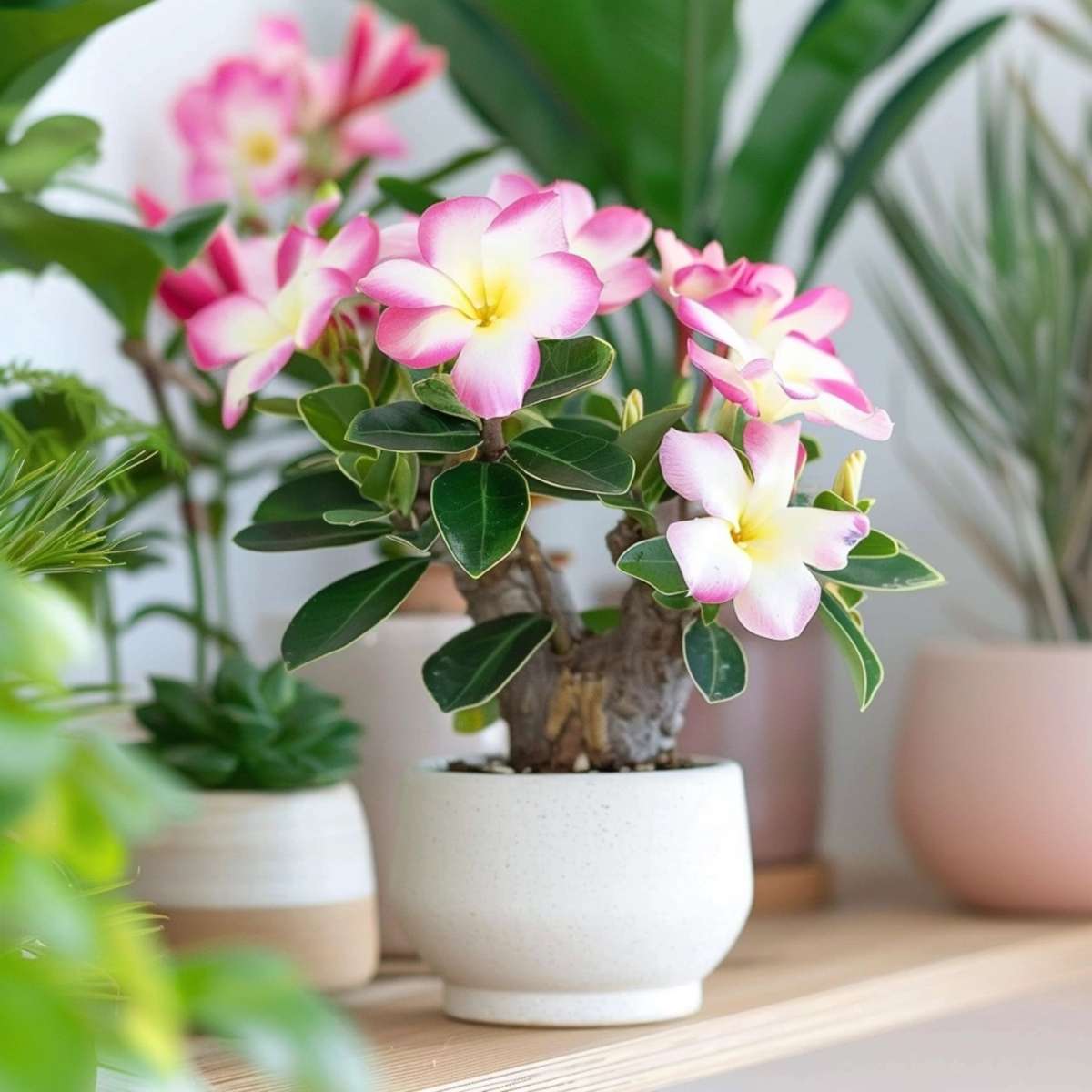 Rose du désert - Adenium obesum 'Pink Star' - Hauteur 30-45cm - ⌀13cm - TD Plantz