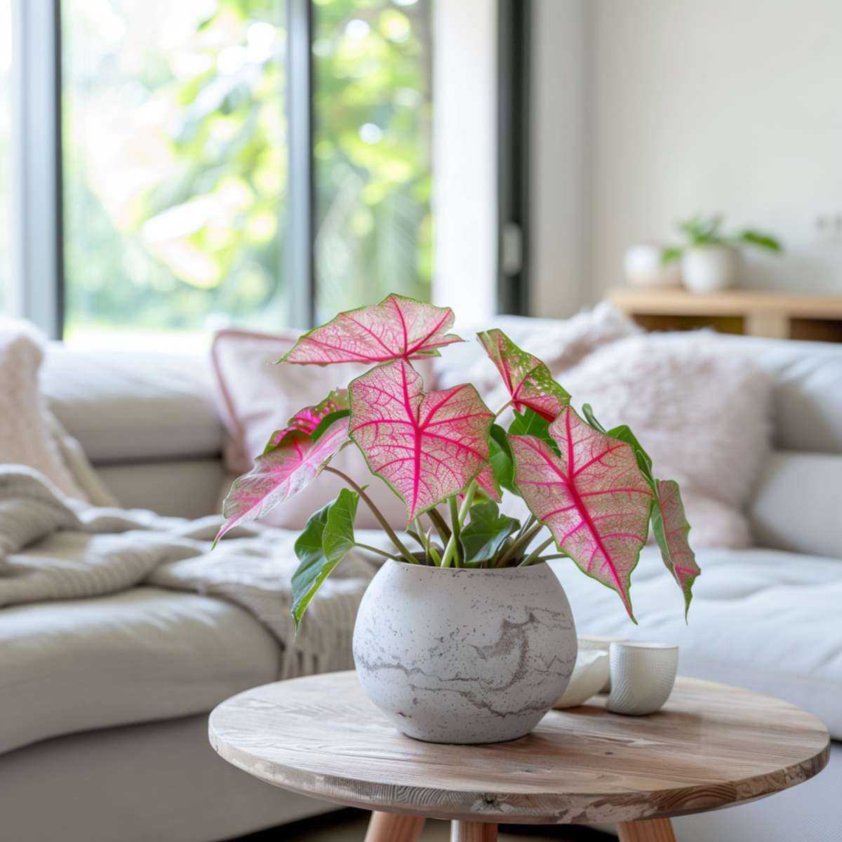 Plante à cœur - Set de 2 - Caladium 'Sweetheart' - Hauteur 25-40cm - ⌀12cm