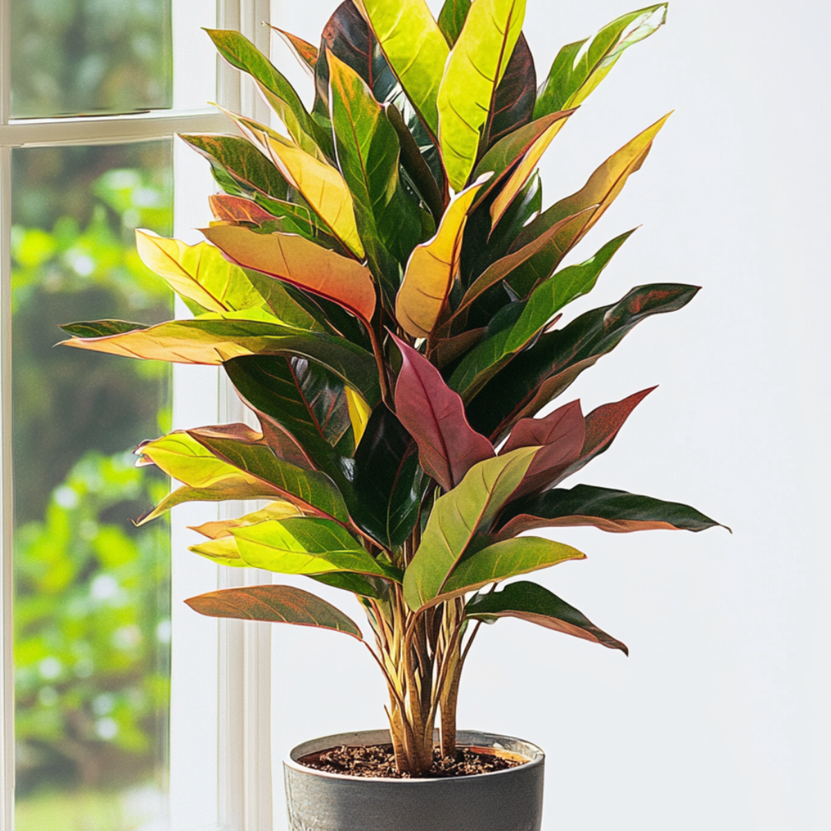 Croton - Codiaeum variegatum 'Mrs. Iceton' - Hauteur 140-150cm - ⌀31cm