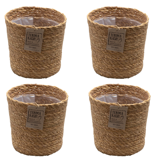 Panier 'Gaby Naturel' - Lot de 4 - Pour plantes avec un pot de 12 cm