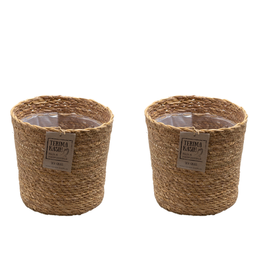 Panier 'Gaby Naturel' - Lot de 2 - Pour plantes avec un pot de 21 cm