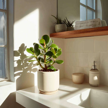 Arbre à jade - Lot 2 - Crassula ovata - Hauteur 15-25cm - ø12cm